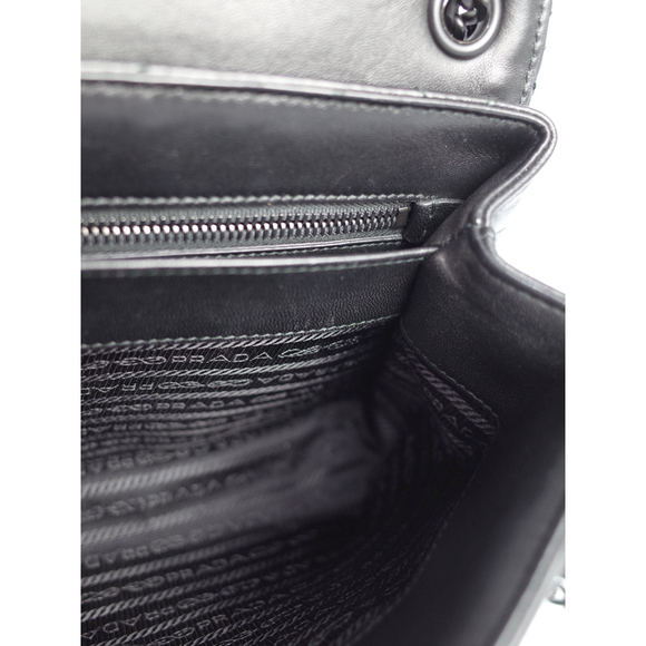 Prada Spectrum Nappa Leather Chain Shoulder Bag Black - Picture 8 of 8